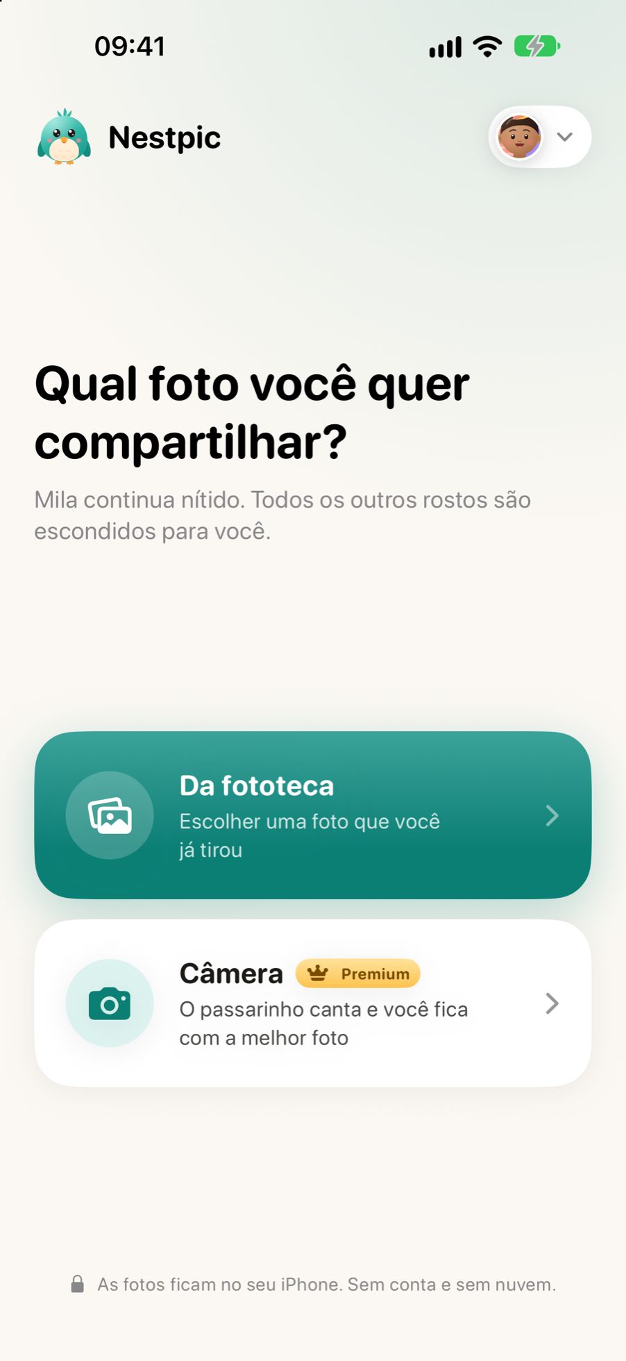 Escolhendo uma foto no Nestpic