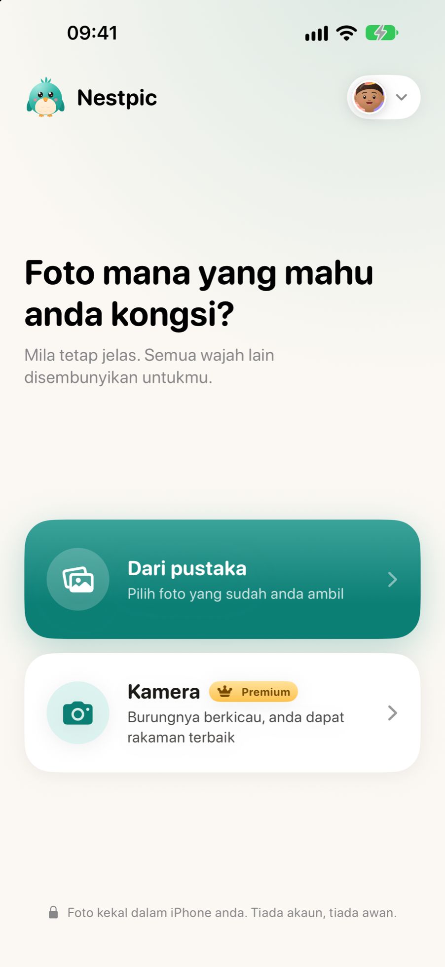 Memilih foto dalam Nestpic