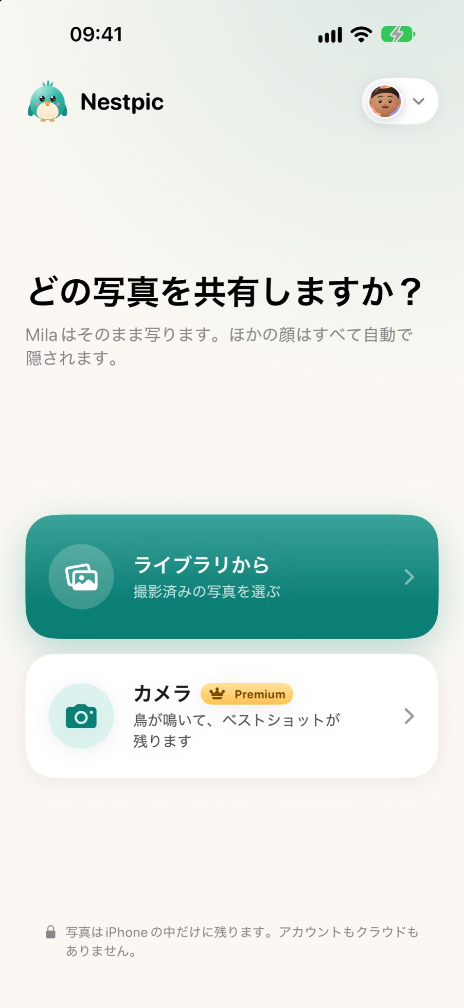 Nestpicで写真を選んでいるところ